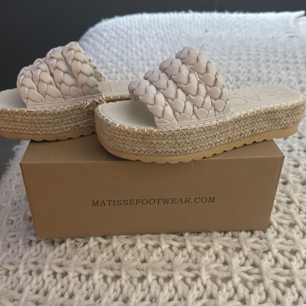 Matisse Cream Espadrille Slip-On Shoes